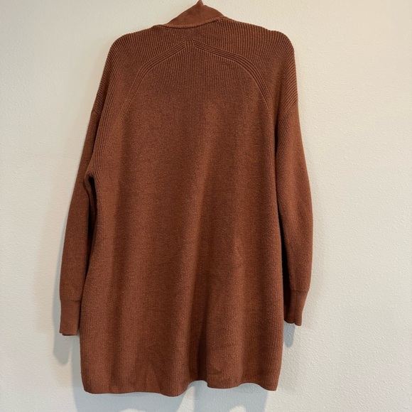 Lululemon Merino Wool-Blend Ribbed Open Front Sweater Cardigan Pockets 6 - Picture 2 of 5